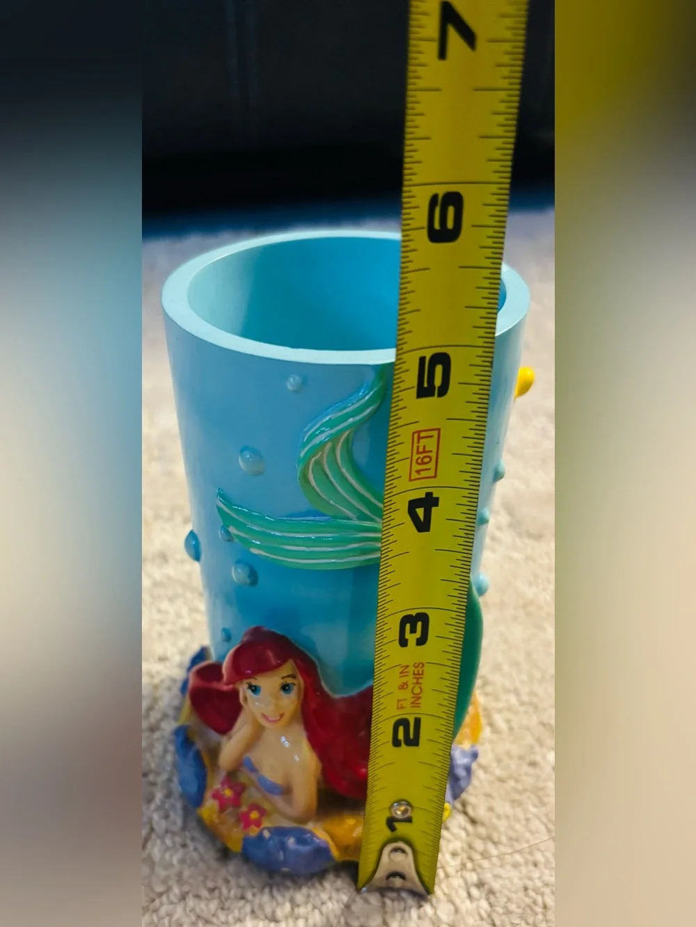 Vintage Disney Little Mermaid Soap Dispenser & Toothbrush Holder/Tumbler